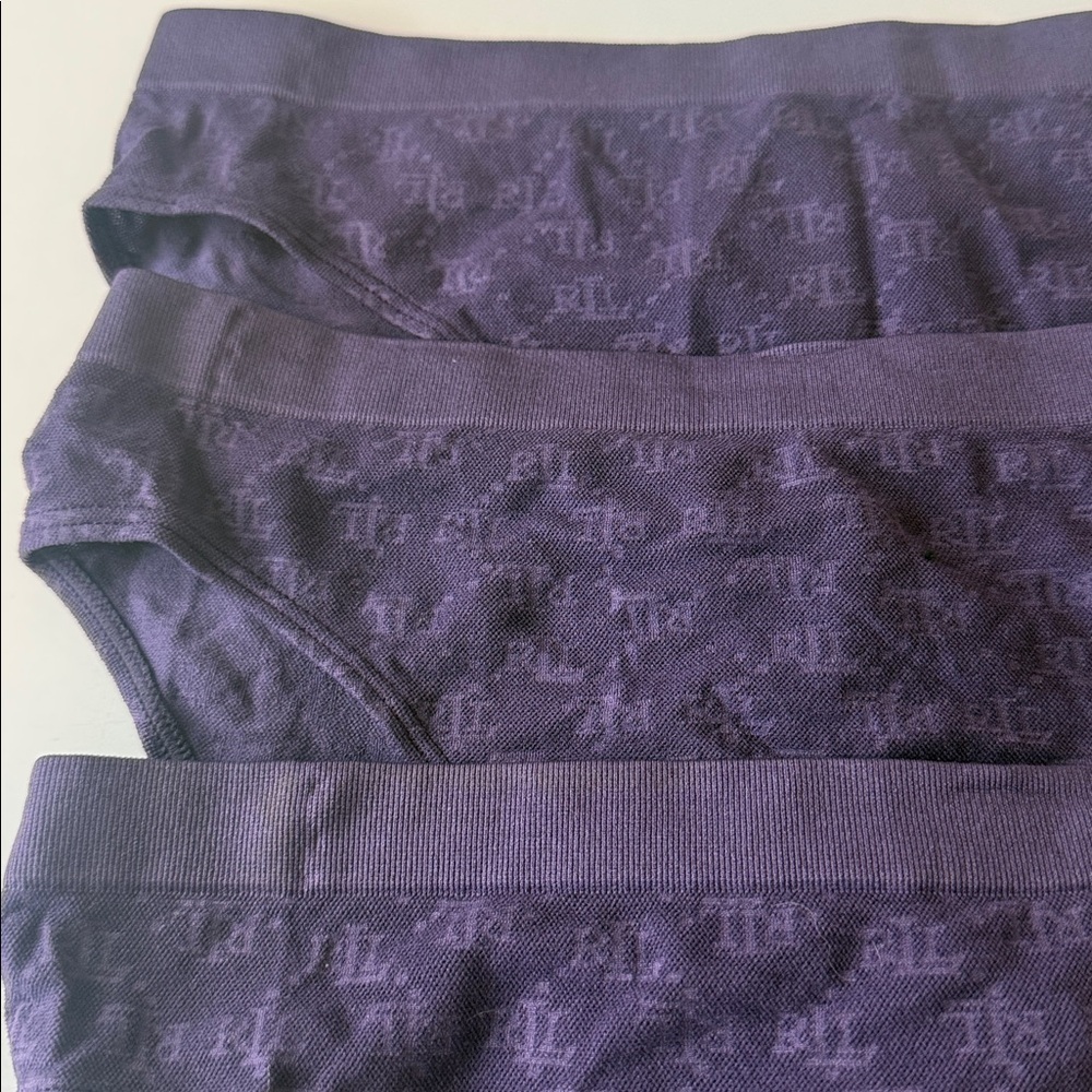 Lauren Ralph Lauren Monogram Mesh Bikini Panties 3 Pairs Size Small / 5 - Picture 2 of 7